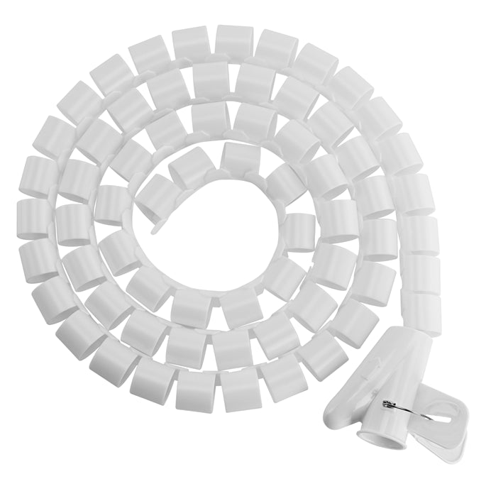 Brateck 20mm/0.79' Diameter Coiled Tube Cable Sleeve  Material Polyethylene(PE) Dimensions 1000x20mm - White Brateck 20mm/0.79' Diameter Coiled Tube Cable Sleeve  Material Polyethylene(PE) Dimensions 1000x20mm - White